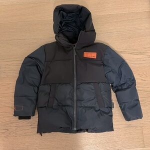 MOLO boys Navy & Black “Halo” winter puffer jacket w/detachable hood, size 10